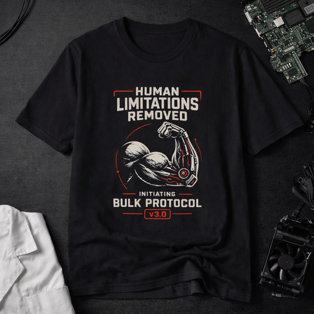 Human Limitations Removed: Initiating Bulk Protocol Fitness Tee